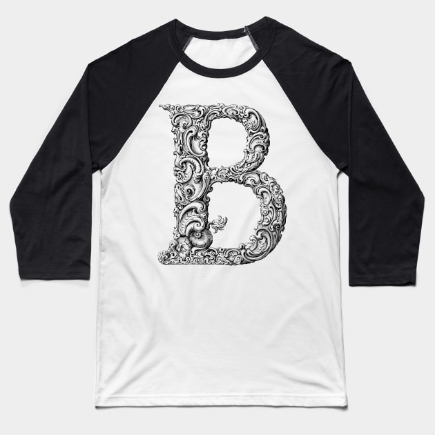 Vintage Initial Letter Lettering Alphabet B Baseball T-Shirt by AltrusianGrace